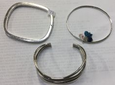 A group of silver mounted bracelets. Approx. 76 gr