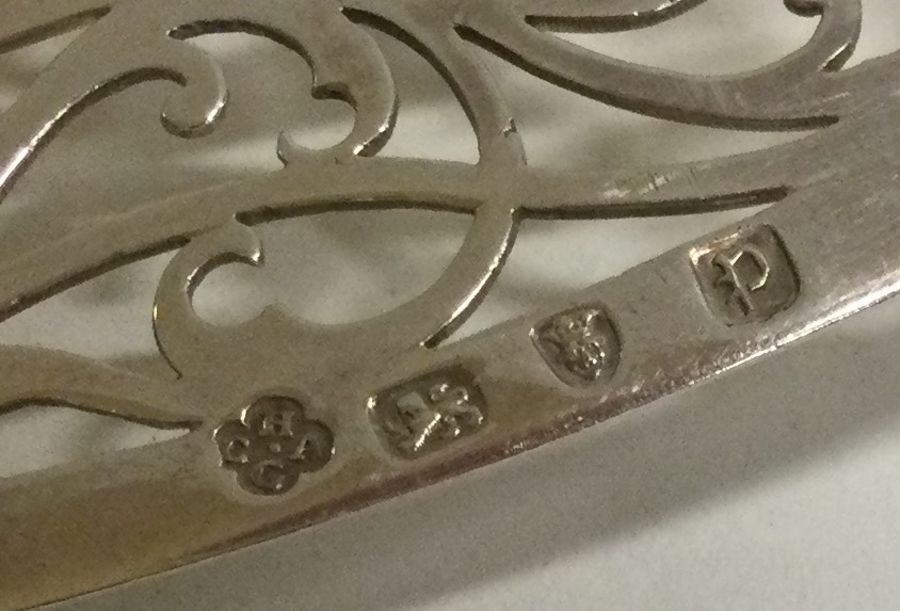A large decorative 18th Century Georgian silver tr - Image 3 of 3