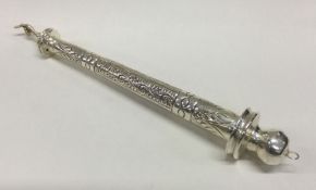 A large rare Judaica silver yad / torah pointer. L