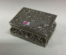 A large novelty Victorian silver chased table snuf