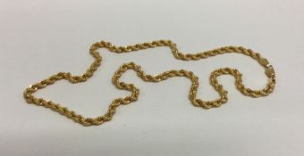 An 18 carat gold rope twist chain. Approx. 8.7 gra