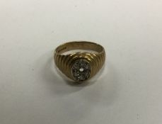 A 9 carat diamond mounted signet ring. Approx. 3.4