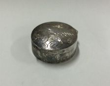 A small hinged silver pill box. Approx. 9 grams. E