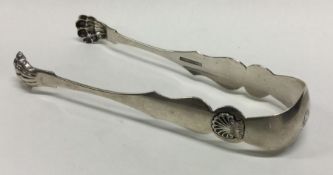 A heavy pair of American silver ice tongs. Maker's