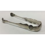 A heavy pair of American silver ice tongs. Maker's