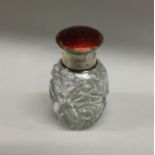 A good silver and enamelled scent bottle. London.