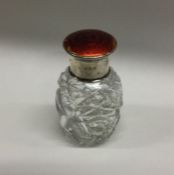 A good silver and enamelled scent bottle. London.