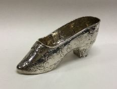 A good Victorian silver model of a shoe with chase