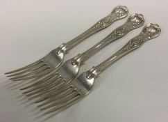 A set of four Kings' pattern silver plated dessert