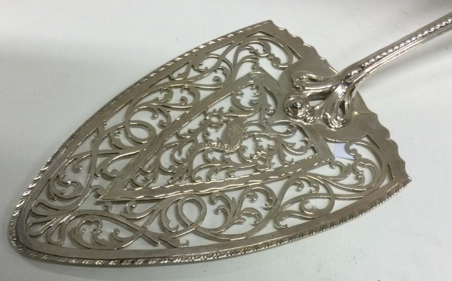 A large decorative 18th Century Georgian silver tr - Image 2 of 3