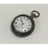 A gent's silver Verge pocket watch with white enam