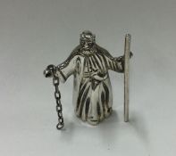 An unusual heavy cast silver figure of a shepherd.