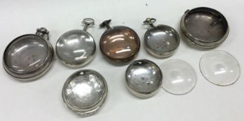 A collection of Verge silver watch cases. Est. £40
