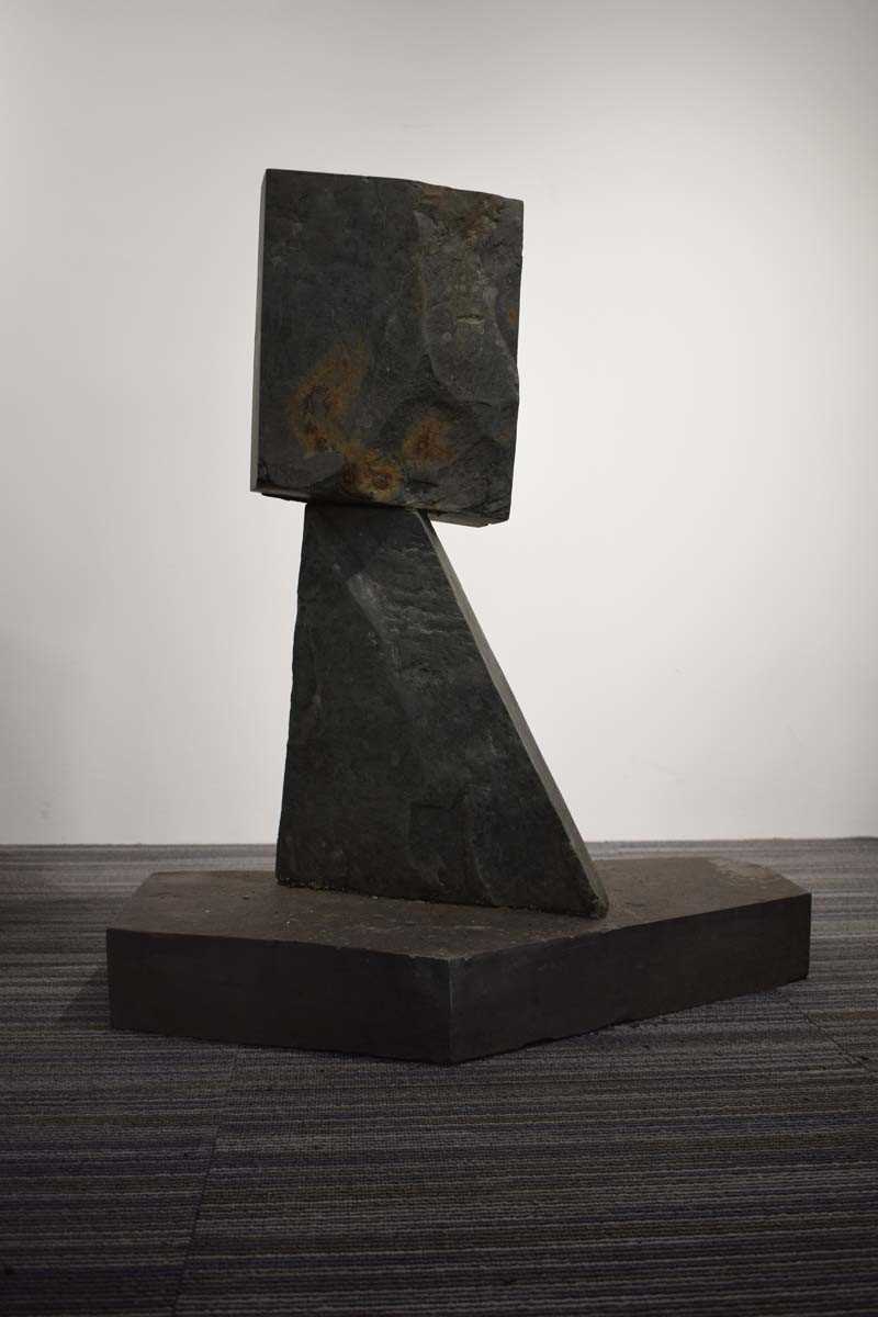 Professor Tim Threlfall (1940-1999), a grey stone sculpture, c. 1969, h. 77 cmCondition report: - Image 2 of 7