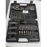 Cased drill bit set