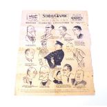 A 1931 Sunday Graphic newspaper cutting depicting 'Bedford Celebrities Caricatured by Matt'