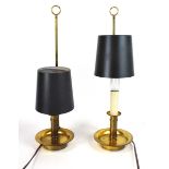 A pair of Danish brass wall-mounted library lamps,