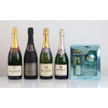 5 various bottles, 1x Bollinger Special Cuvee Brut Champagne 75cl, 1x Pol Remy Brut vin Mousseux, 1x