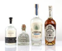 4 various bottles, 1x El Tequileno Platinum Blanco Mexican Tequila 40% 75cl, 1x Storywood Cask