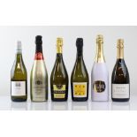 6 bottles, 1x Luc Belair Rare Luxe sparkling France, 1x Valdora Extra Dry Prosecco DOC, 1x Stelle