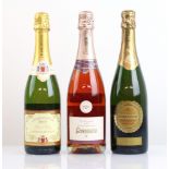 3 bottles, 1x Codorniu Vintage 2008 Rose Cava, 1x Le Baron de Beaumont Brut Chardonnay Blanc de