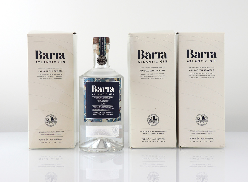 4 bottles of Barra Atlantic Gin with boxes 46% 70cl (Note VAT added to bid price)