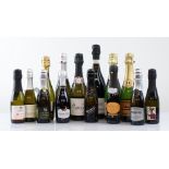 6 various bottles & 8 mini bottles of sparkling wines, 1x Diamant Royal Brut Blanc de Blancs 37.5cl,