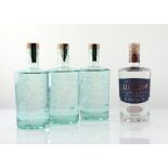 4 bottles of Gin, 1x Wardington's Original Ludlow Dry Gin from The Shropshire Hills Distillery Batch
