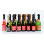 14 assorted mini bottles, 1x Lanson Black label Champagne 20cl, 10x various Prosecco 20cl & 3x
