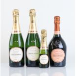3 bottles & a mini of Laurent Perrier Brut Champagne, 1x Cuvee Rose 75cl, 2x La Cuvee 75cl & 1x La