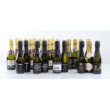 24 mini bottles of Prosecco, 11x Conegiano Superiore Brut 2020/2019/2017 DOCG 20cl, 4x Allini