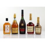 5 various bottles, 1x Remy Martin VSOP Cogac 40% 70cl, 2x Hennessy VS Cognac 40% 70 & 35cl, 1x
