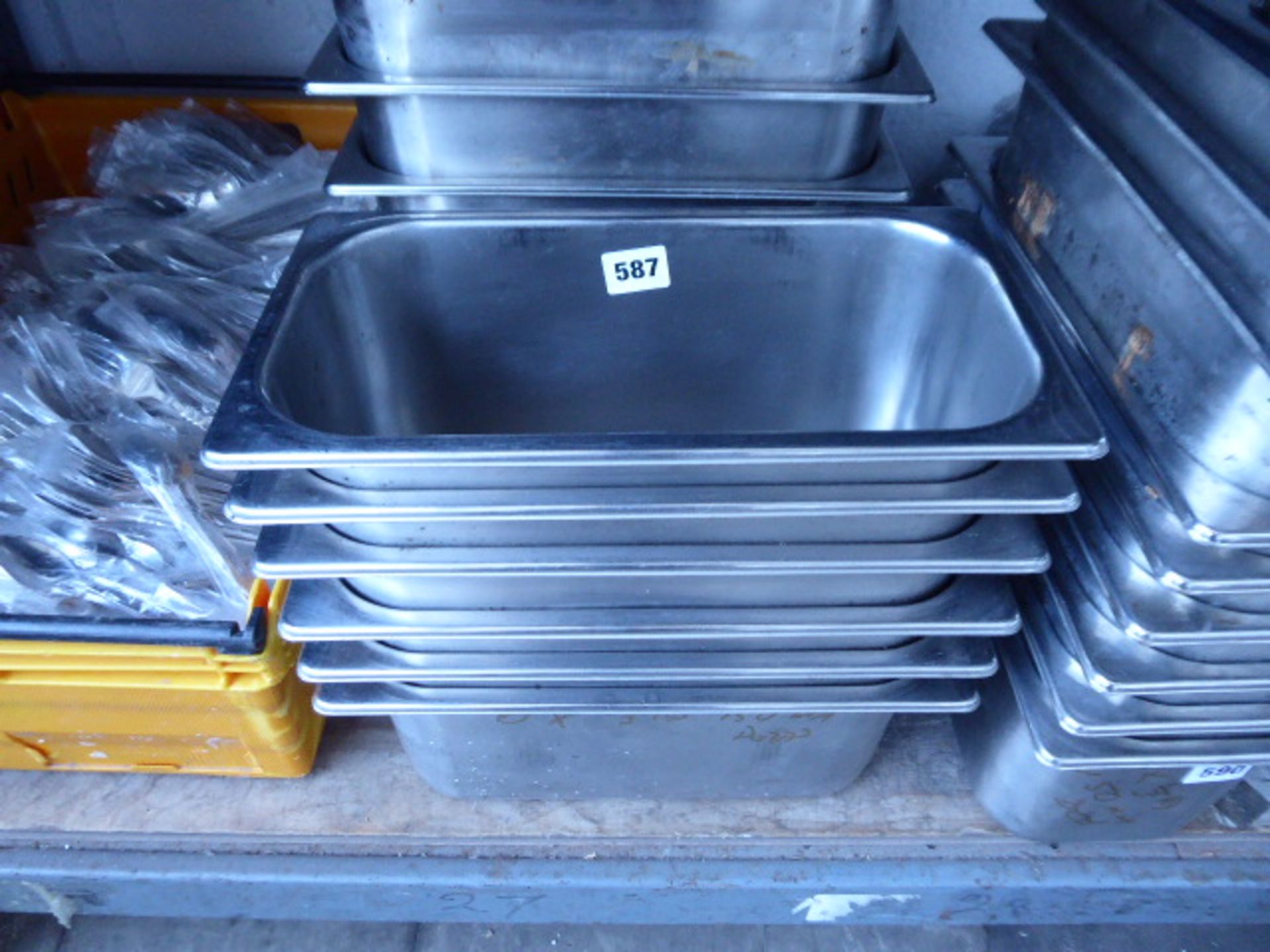 6 stainless steel 1/3 gastronorms 150mm deep