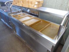 (TN6) 180cm Electric mobile hot cupboard with bain marie top