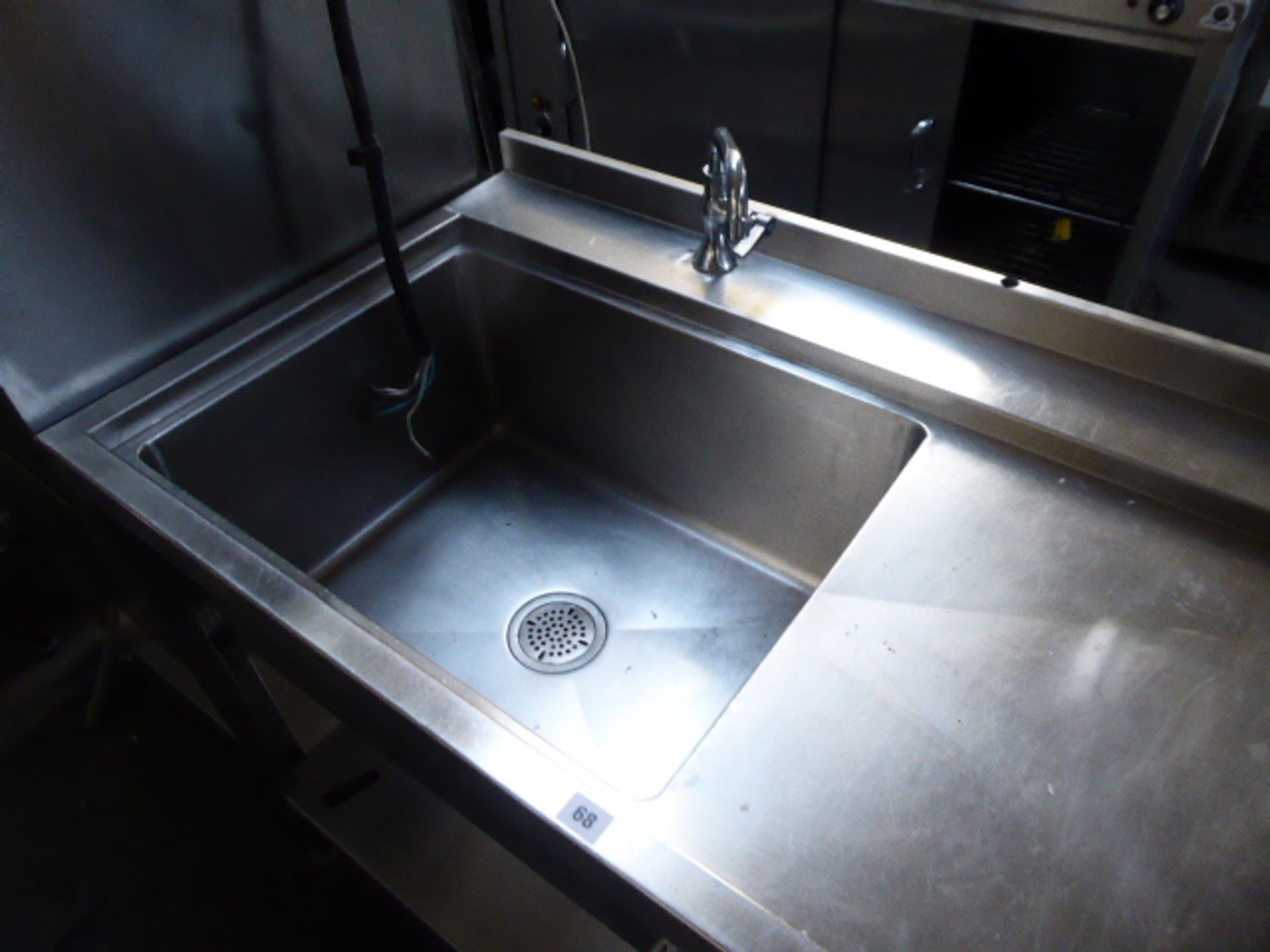 120cm Stainless steel single bowl sink with taps set, draining board and shelf under - Image 2 of 2