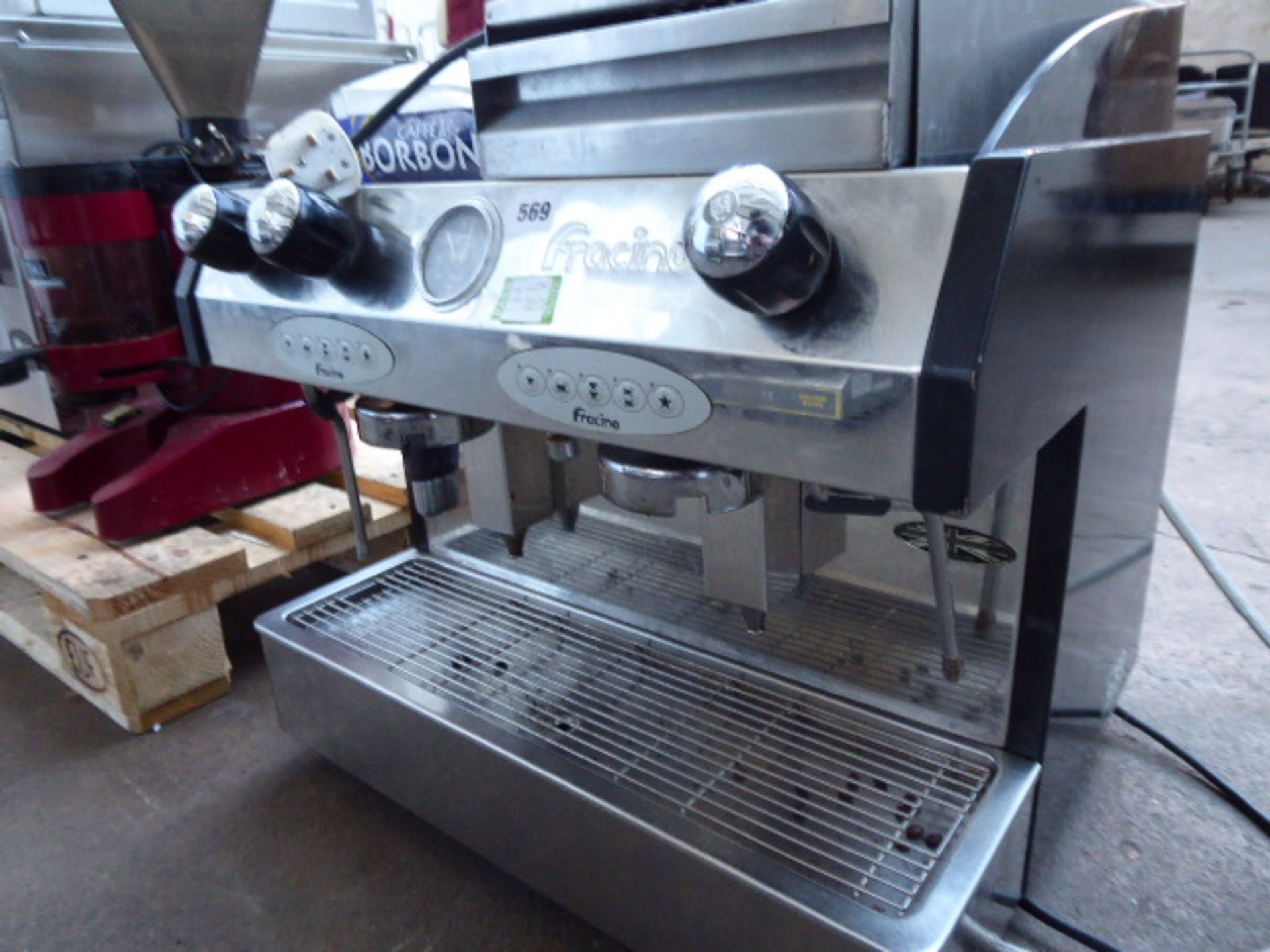 (TN105) 58cm Fracino automatic 2-station barista type coffee machine with groupheads, knock out - Image 2 of 4