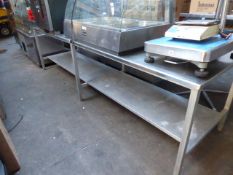 300cm Stainless steel preparation table with shelf under