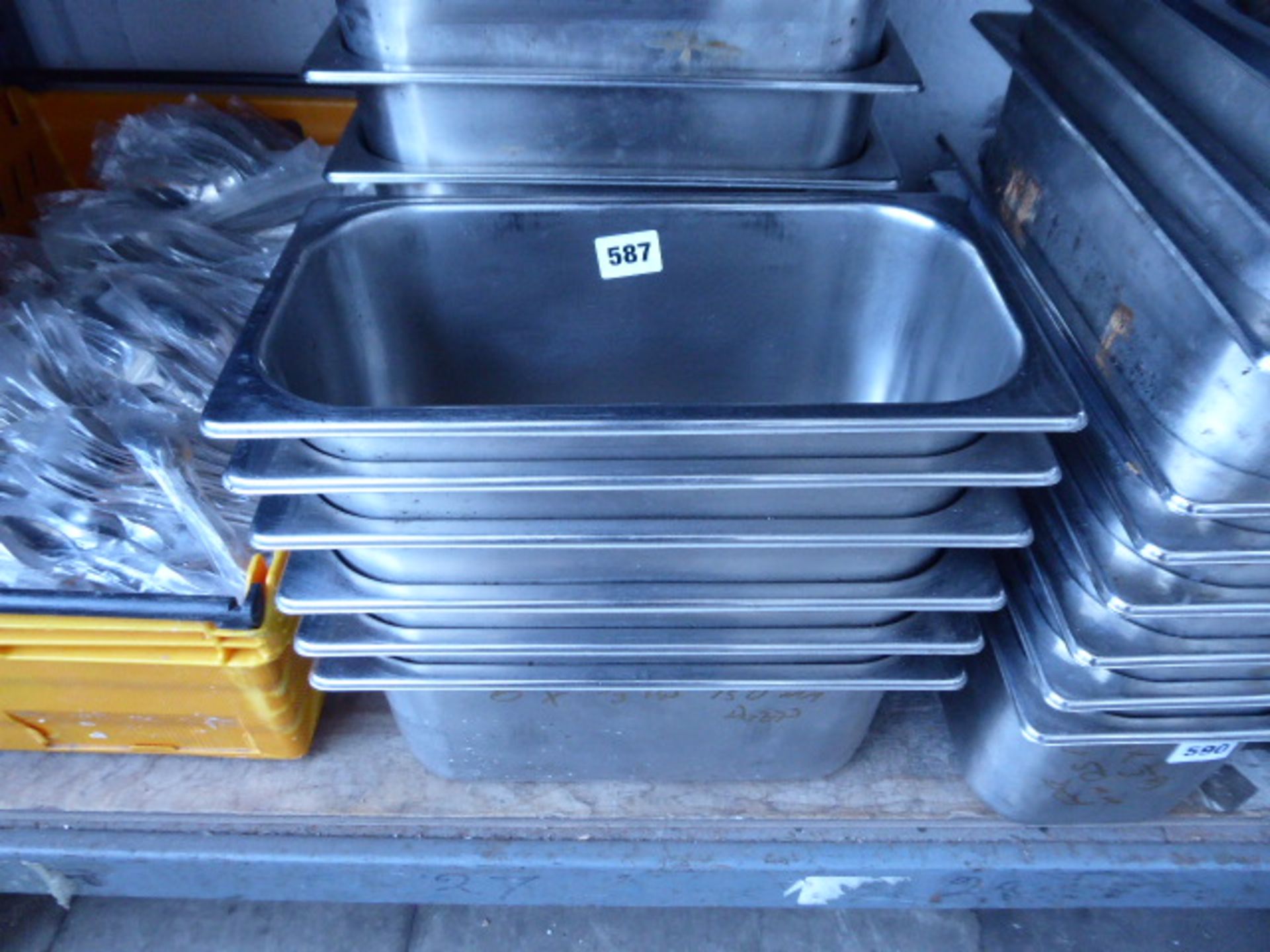 6 stainless steel 1/3 gastronorms 150mm deep