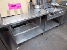 165cm stainless steel split level table