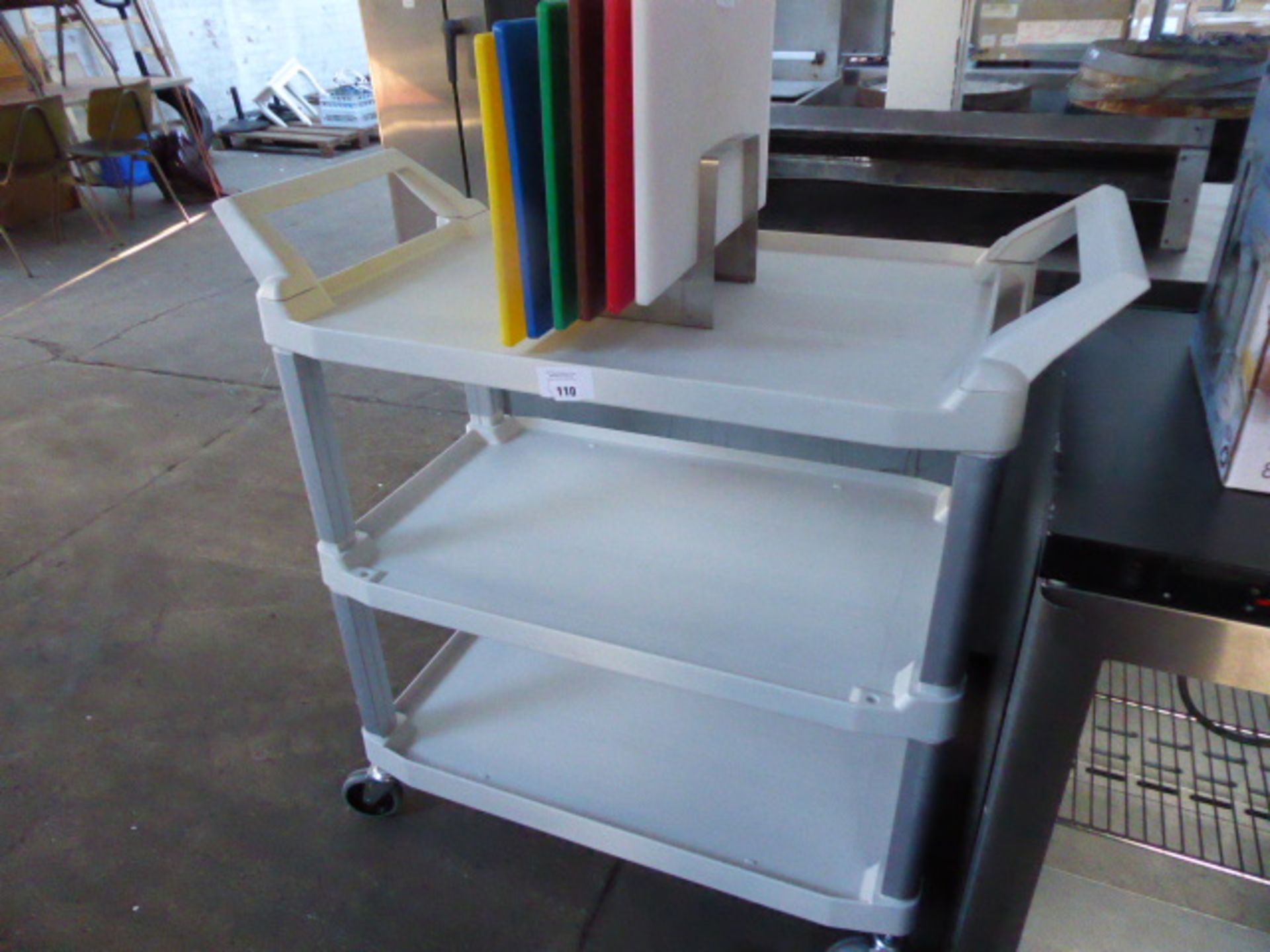 Trust mobile three tier plastic and aluminum framed trolley