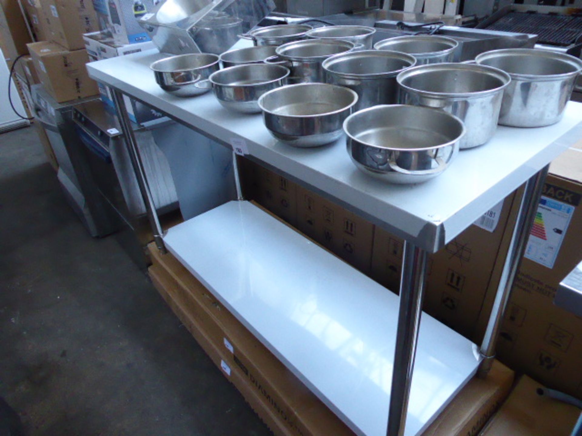 150cm Diaminox stainless steel preparation table with shelf under