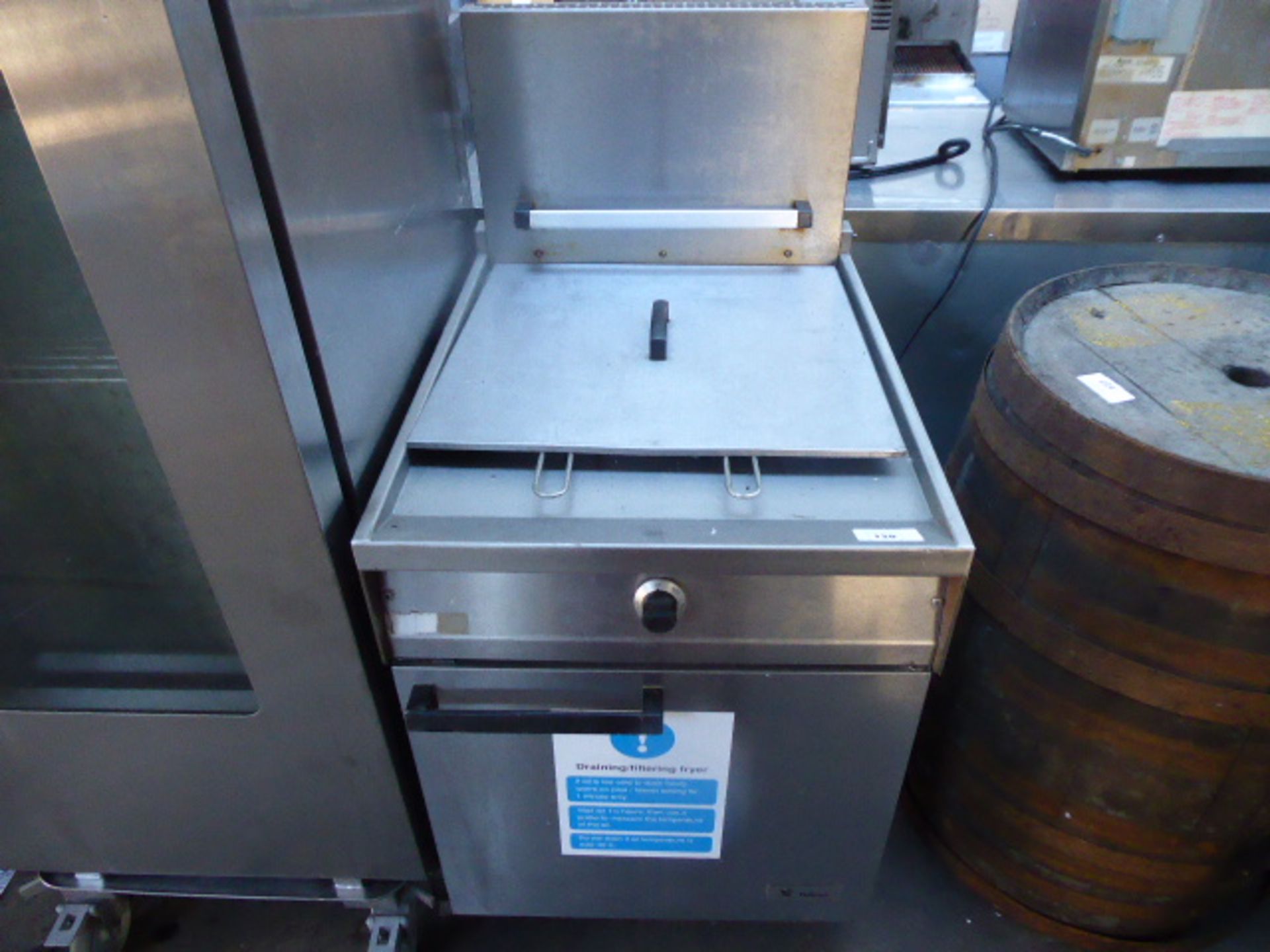 60cm Gas Falcon large single tank fryer with 2 baskets