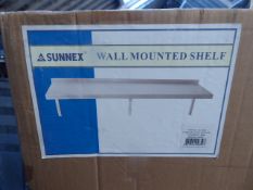 Sunnex 90cm wall mount stainless steel shelf with brackets