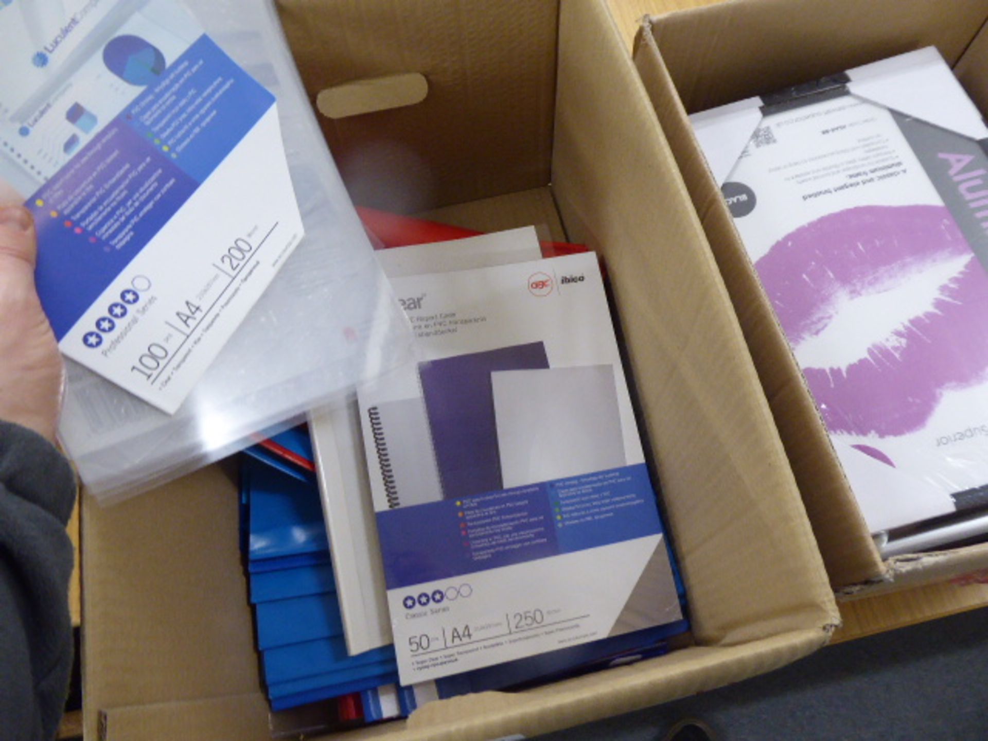 2 boxes of colour folders, report covers and picture frames - Image 2 of 2