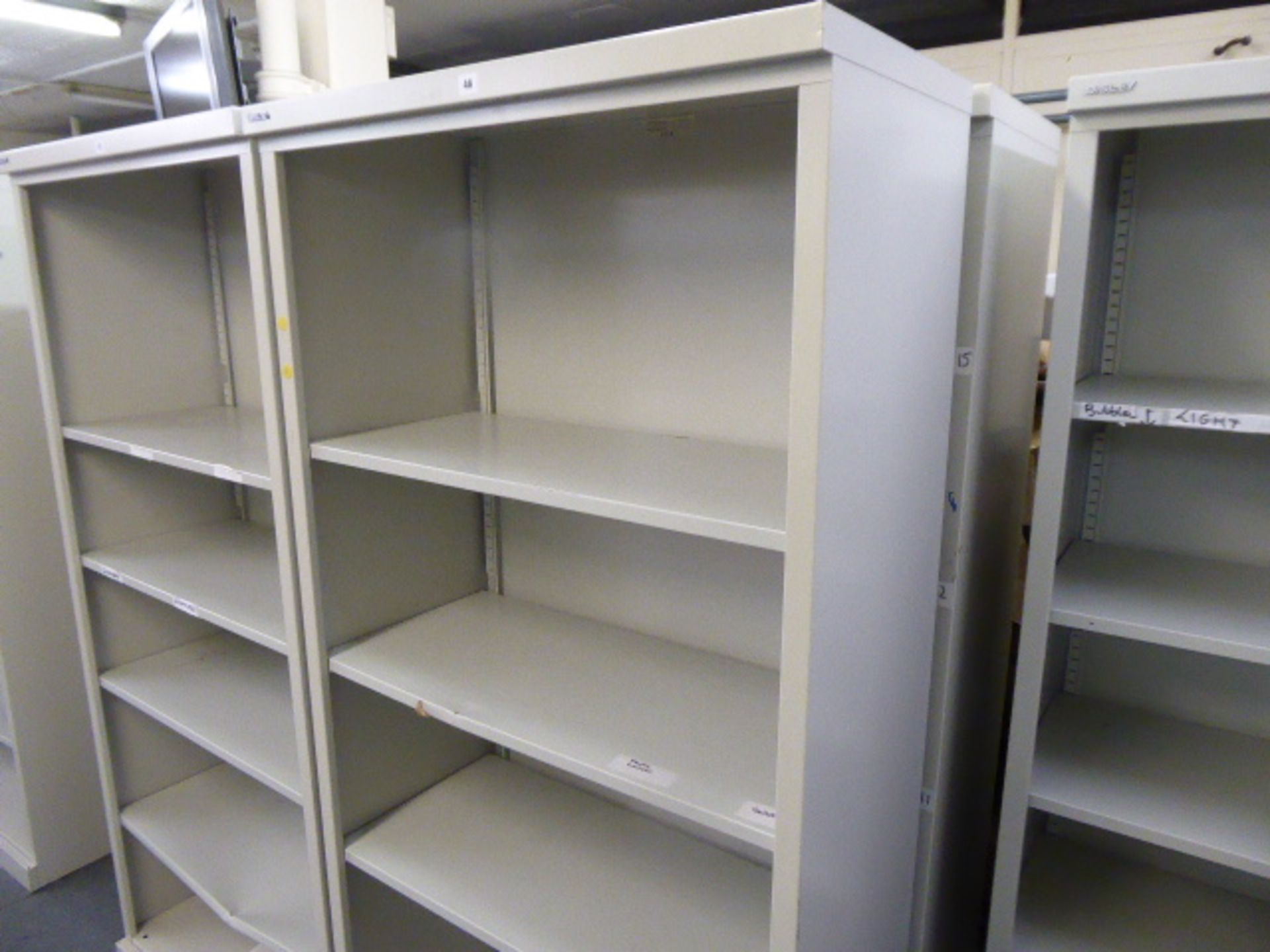 2 90cm Bisley grey open front shelves