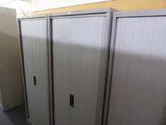 80cm Silverline grey 2 door tambour storage cabinet