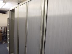 100cm Bisley grey double door tambour storage cabinet