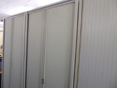100cm Silverline grey 2 door tambour storage cabinet