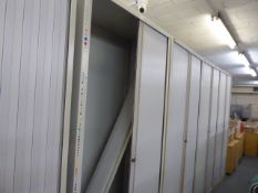 100cm Bisley grey 2 door tambour storage cabinet (one door not fitted)
