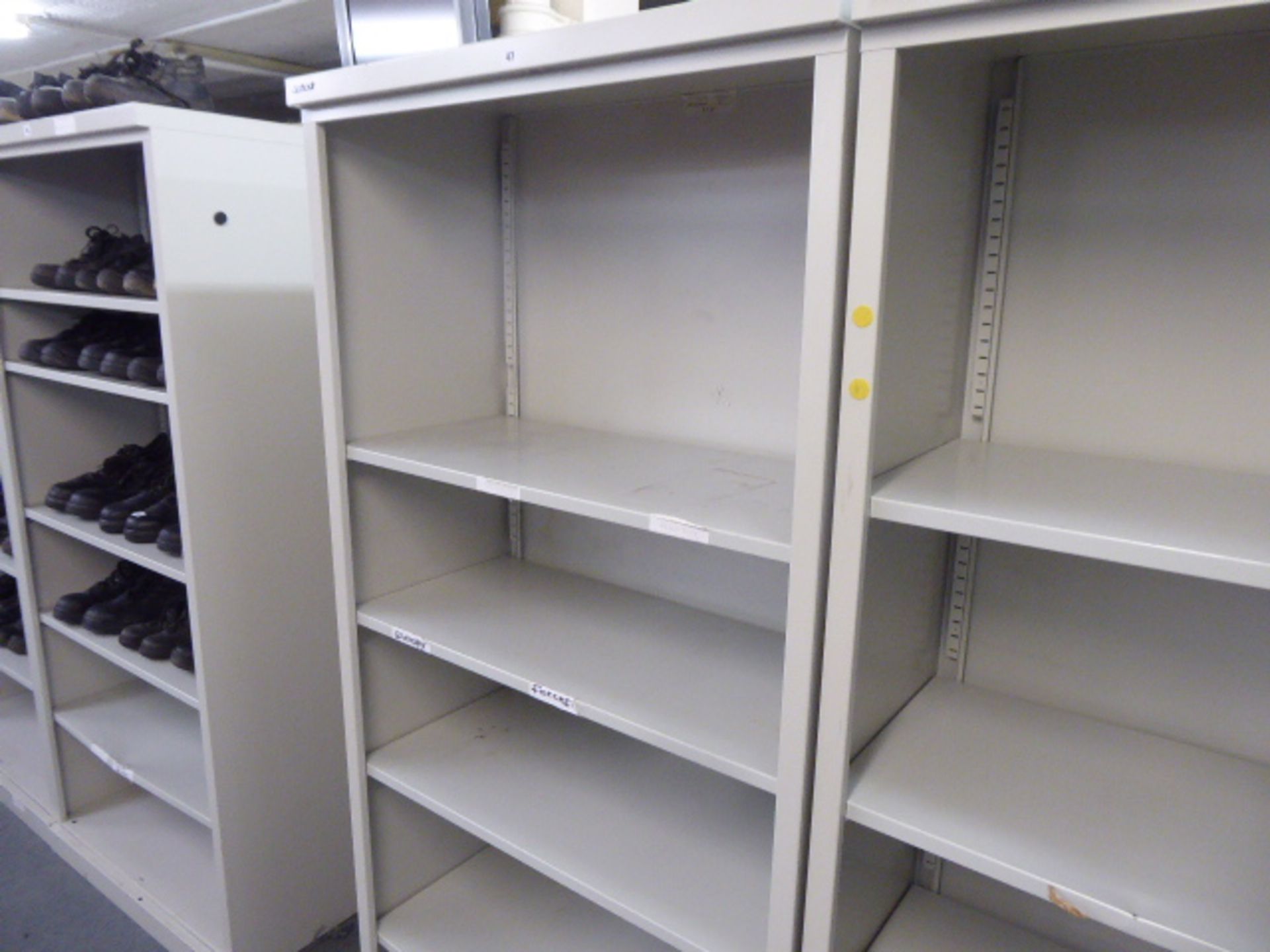 2 90cm Bisley grey open front shelves